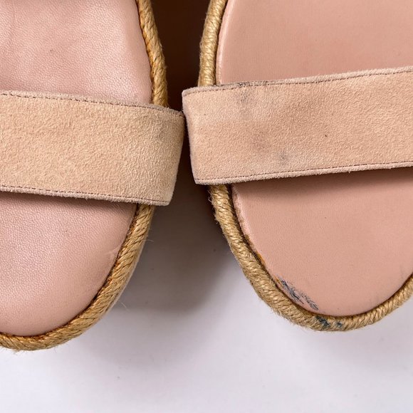 Alice and Olivia Anastasia Blush Pink Suede Platform Espadrille Sandals Size 40 - Picture 10 of 10